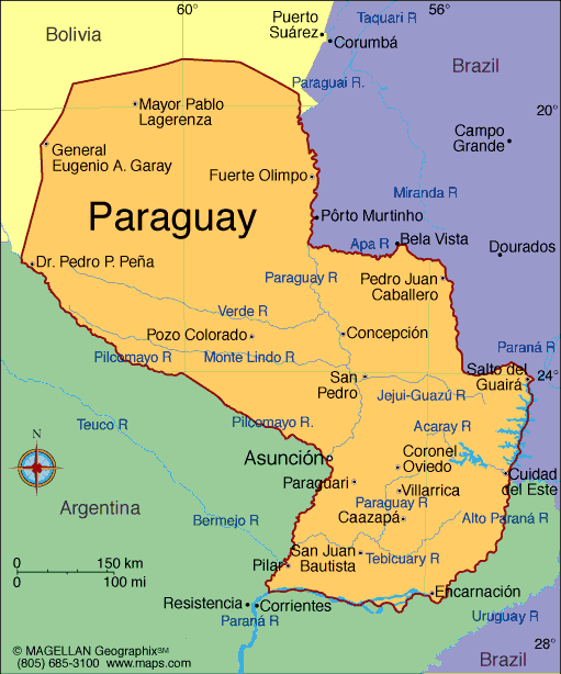[map of Paraguay]