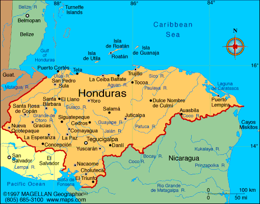 [map of Honduras]