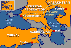 [map Caspian oil pipeline]