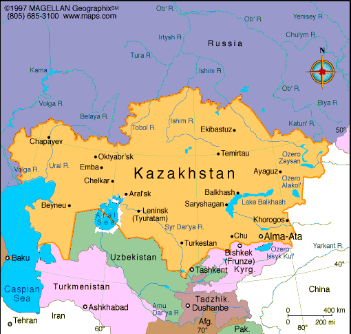 [map of Qazaqstan]