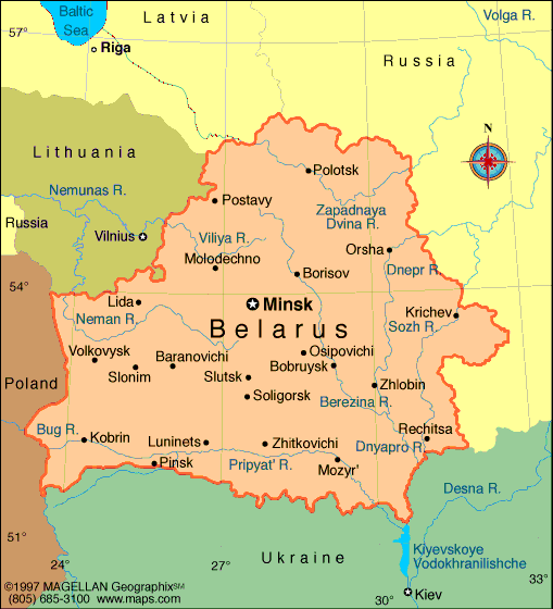 [Map of Belarus]